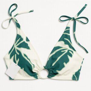 Green and White Bikini Top Stylish Shade and Shore bikini top only NWT